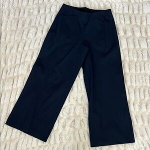 Women’s Wide-Leg Navy Blue Petite Medium Trousers Pull On